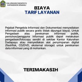 BIAYA TARIF LAYANAN